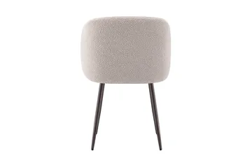 Greya Ruokatuoli käsinojilla - Beige bouclé / metallijalat pähkinä - Huonekalut - Tuoli & nojatuoli - Ruokapöydän tuolit