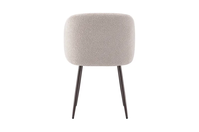 Greya Ruokatuoli käsinojilla - Beige bouclé / metallijalat pähkinä - Huonekalut - Tuoli & nojatuoli - Ruokapöydän tuolit