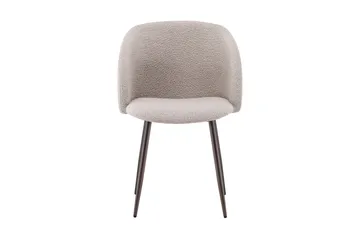 Greya Ruokatuoli käsinojilla - Beige bouclé / metallijalat pähkinä - Huonekalut - Tuoli & nojatuoli - Ruokapöydän tuolit