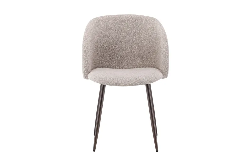 Greya Ruokatuoli käsinojilla - Beige bouclé / metallijalat pähkinä - Huonekalut - Tuoli & nojatuoli - Ruokapöydän tuolit