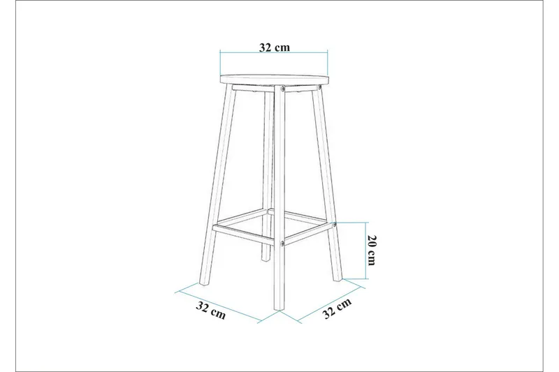 Heran Baarijakkara 62 cm - Musta - Huonekalut - Tuoli & nojatuoli - Baarituoli