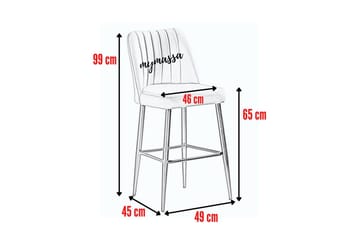 Huddy Baariryhmä 49 cm - Keltainen/Musta - Huonekalut - Tuoli & nojatuoli - Baarituoli