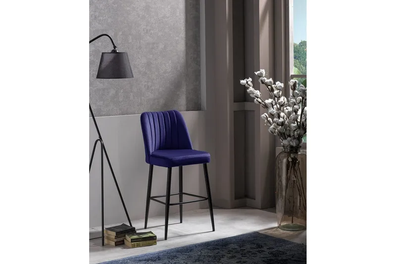 Huddy Baariryhmä 49 cm - Musta/Sininen - Huonekalut - Tuoli & nojatuoli - Baarituoli