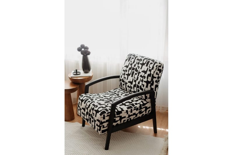 Illen Öronlappsfåtölj - Musta/Valkoinen - Huonekalut - Tuoli & nojatuoli - Nojatuoli & lepotuoli
