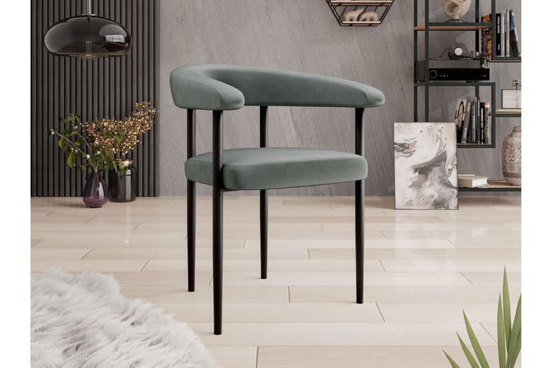 Jacklyn Karmituoli - Harmaa/Musta - Huonekalut - Tuoli & nojatuoli - Ruokapöydän tuolit