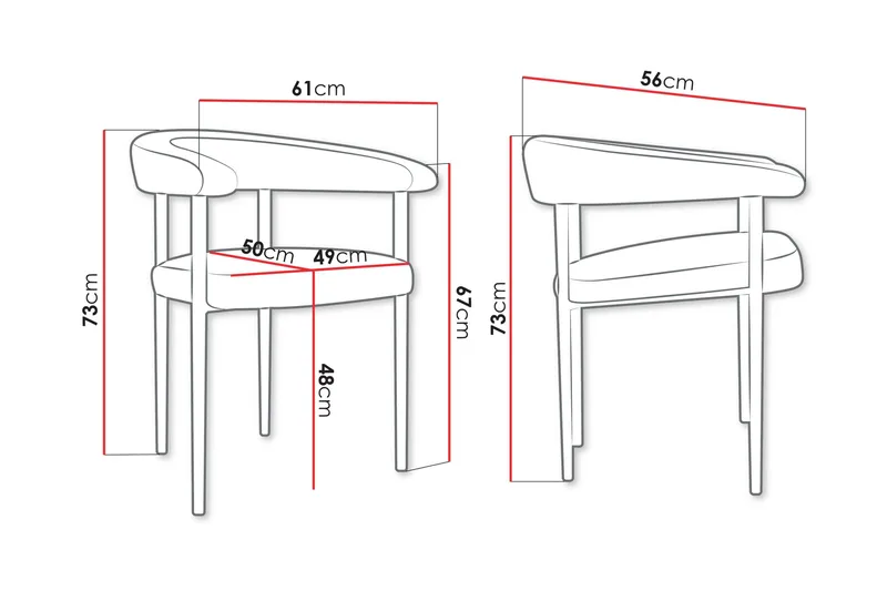 Jacklyn Karmituoli - Vihreä/Musta - Huonekalut - Tuoli & nojatuoli - Ruokapöydän tuolit