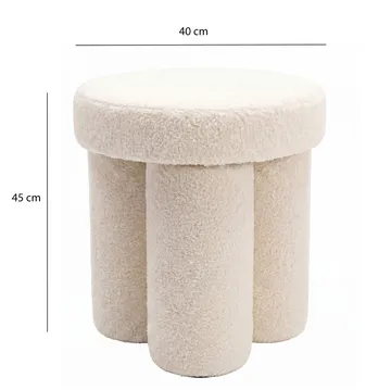 Ölvik pyöreä istuinrahi 40 cm teddy-kankaasta - vaalea kermanvärinen - Huonekalut - Tuoli & nojatuoli - Jakkara & jalkarahi - Säkkirahi