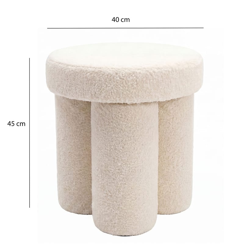 Ölvik pyöreä istuinrahi 40 cm teddy-kankaasta - vaalea kermanvärinen - Huonekalut - Tuoli & nojatuoli - Jakkara & jalkarahi - Säkkirahi