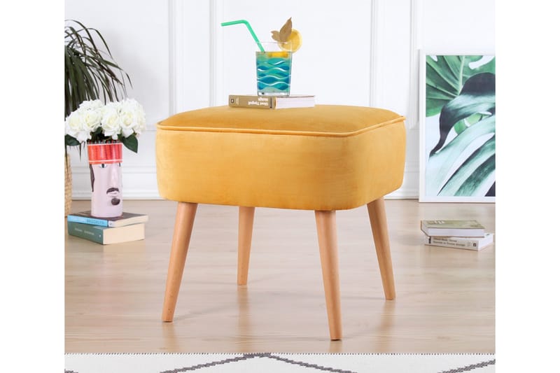 Anaro rahi 45 cm suorakaide - Keltainen - Huonekalut - Tuoli & nojatuoli - Jakkara & jalkarahi - Säkkirahi