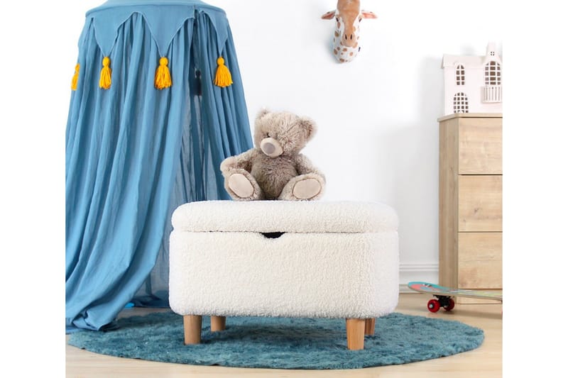 Anaro rahituoli 61 cm suorakaide - Valkoinen - Huonekalut - Tuoli & nojatuoli - Jakkara & jalkarahi - Säkkirahi