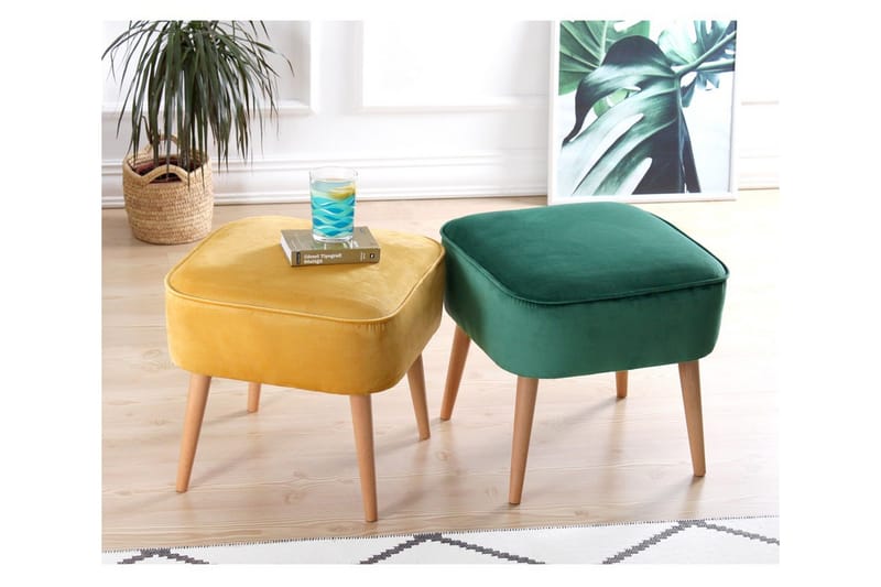 Anaro rahi 45 cm suorakaide - Keltainen - Huonekalut - Tuoli & nojatuoli - Jakkara & jalkarahi - Säkkirahi