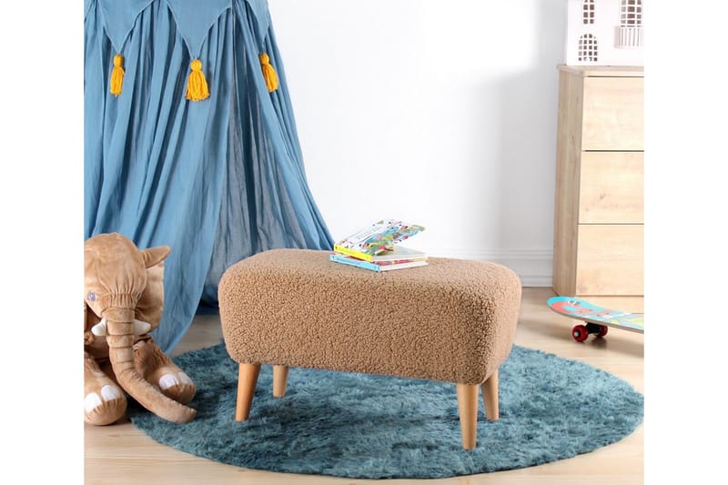 Anaro rahituoli 61 cm suorakaide - Ruskea - Huonekalut - Tuoli & nojatuoli - Jakkara & jalkarahi - Säkkirahi