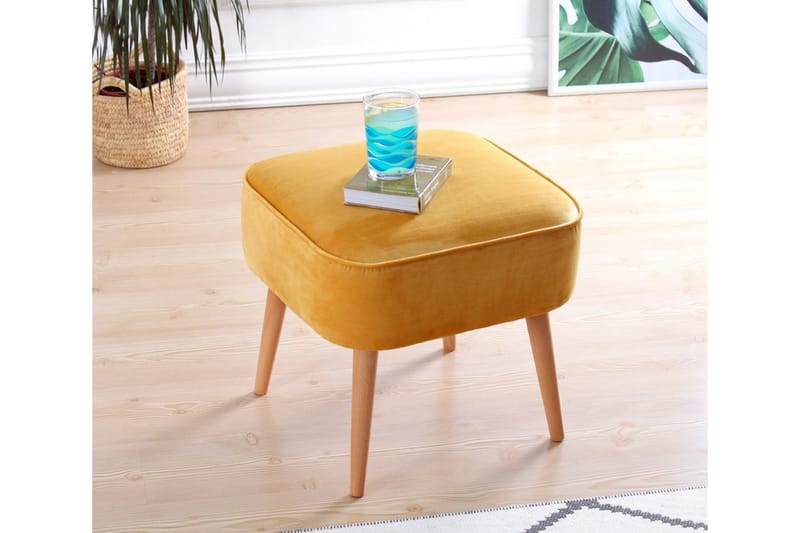 Anaro rahi 45 cm suorakaide - Keltainen - Huonekalut - Tuoli & nojatuoli - Jakkara & jalkarahi - Säkkirahi