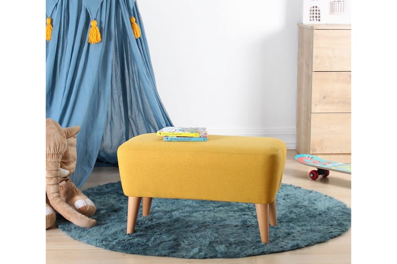 Anaro rahituoli 61 cm suorakaide - Keltainen - Huonekalut - Tuoli & nojatuoli - Jakkara & jalkarahi - Säkkirahi