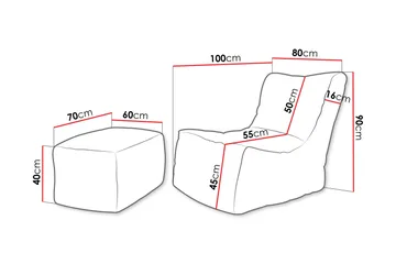 Afridi Istuinrahi Ulkokäyttöön 100 cm - Beige - Huonekalut - Tuoli & nojatuoli - Jakkara & jalkarahi - Säkkirahi