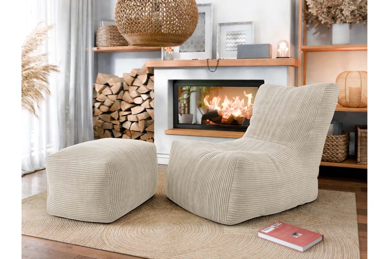 Afridi Istuinrahi Ulkokäyttöön 100 cm - Beige - Huonekalut - Tuoli & nojatuoli - Jakkara & jalkarahi - Säkkirahi