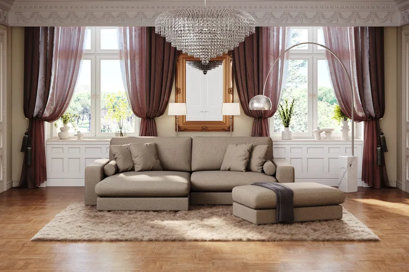 Arken Lyx Suorakulmainen Rahi Kankaasta - Ruskea - Huonekalut - Tuoli & nojatuoli - Jakkara & jalkarahi - Rahi