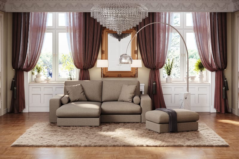 Arken Lyx Suorakulmainen Rahi Kankaasta - Ruskea - Huonekalut - Tuoli & nojatuoli - Jakkara & jalkarahi - Rahi