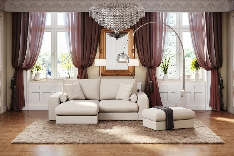 Arken Lyx Suorakulmainen Rahi Kankaasta - Vaalea beige - Huonekalut - Tuoli & nojatuoli - Jakkara & jalkarahi - Rahi