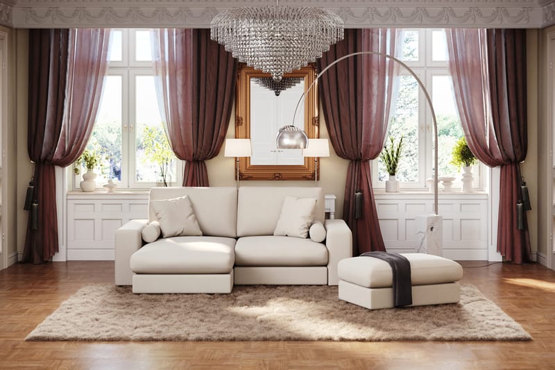 Arken Lyx Suorakulmainen Rahi Kankaasta - Vaalea beige - Huonekalut - Tuoli & nojatuoli - Jakkara & jalkarahi - Rahi