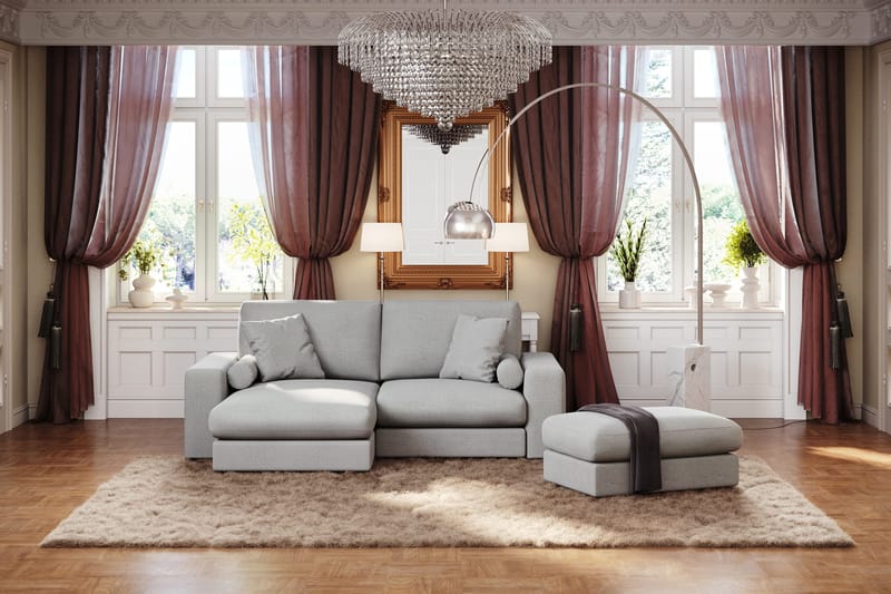 Arken Lyx Suorakulmainen Rahi Kankaasta - Vaaleanharmaa - Huonekalut - Tuoli & nojatuoli - Jakkara & jalkarahi - Rahi