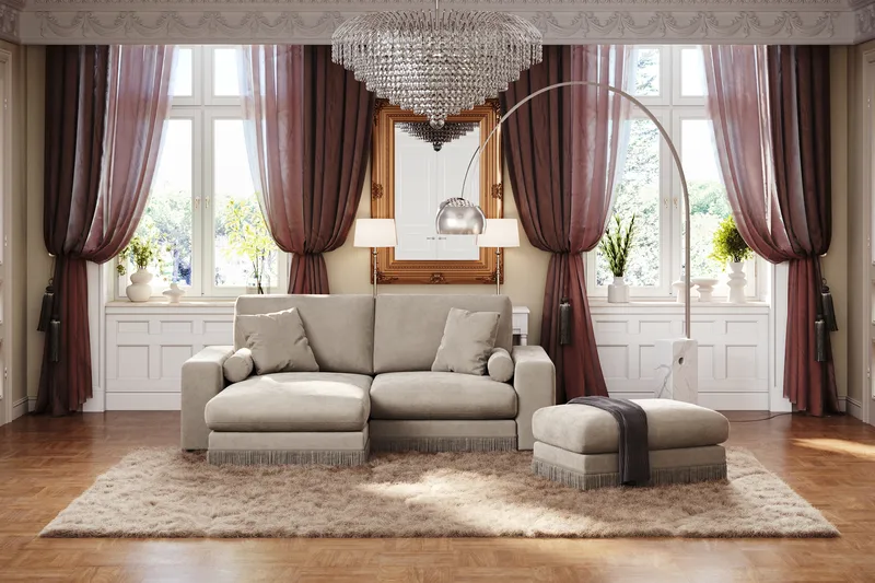 Arken Lyx Suorakulmainen Rahi Sametista - Beige - Huonekalut - Tuoli & nojatuoli - Jakkara & jalkarahi - Rahi