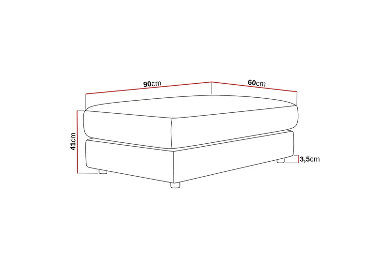 Arken Lyx Suorakulmainen Rahi Sametista - Beige - Huonekalut - Tuoli & nojatuoli - Jakkara & jalkarahi - Rahi