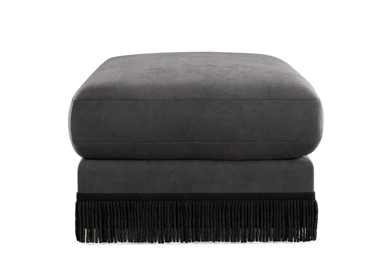 Arken Lyx Suorakulmainen Rahi Sametista - Tummanharmaa - Huonekalut - Tuoli & nojatuoli - Jakkara & jalkarahi - Rahi