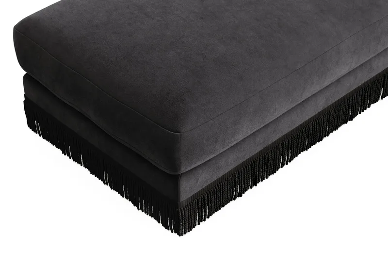 Arken Lyx Suorakulmainen Rahi Sametista - Tummanharmaa - Huonekalut - Tuoli & nojatuoli - Jakkara & jalkarahi - Rahi