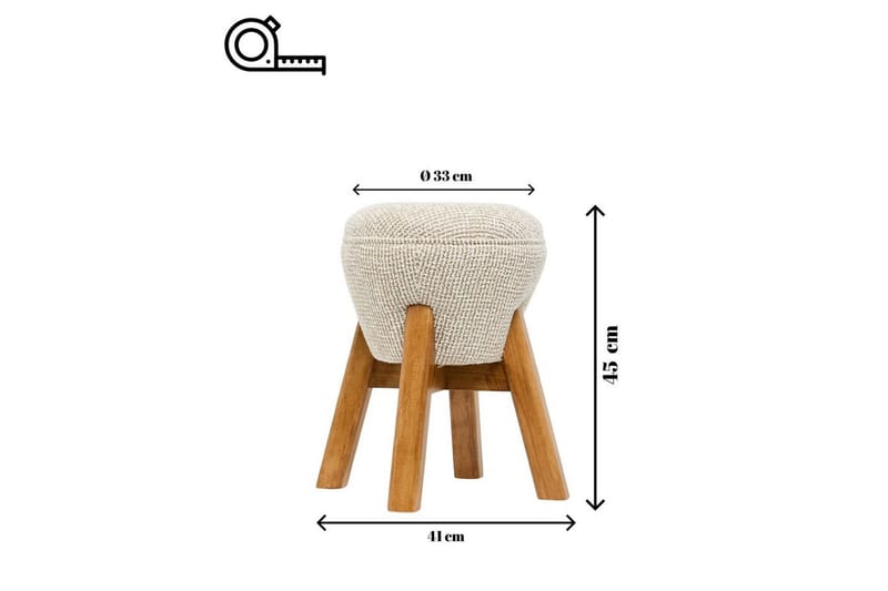 Brenric Howard fotpall 38 cm - Kerma/Pähkinä - Huonekalut - Tuoli & nojatuoli - Jakkara & jalkarahi - Rahi