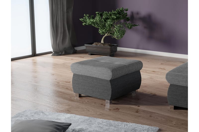 Cerys jalkatuoli 60 cm - Vaaleanharmaa/Tummanharmaa - Huonekalut - Tuoli & nojatuoli - Jakkara & jalkarahi - Rahi