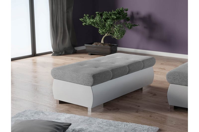 Cerys Rahi 120 cm - Valkoinen / Harmaa - Huonekalut - Tuoli & nojatuoli - Jakkara & jalkarahi - Rahi