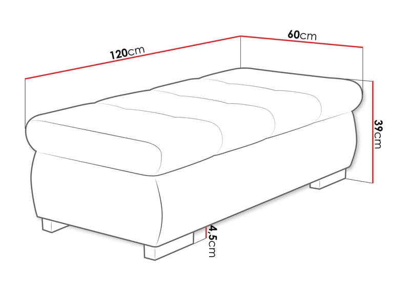 Cerys Rahi 120 cm - Vihreä - Huonekalut - Tuoli & nojatuoli - Jakkara & jalkarahi - Rahi