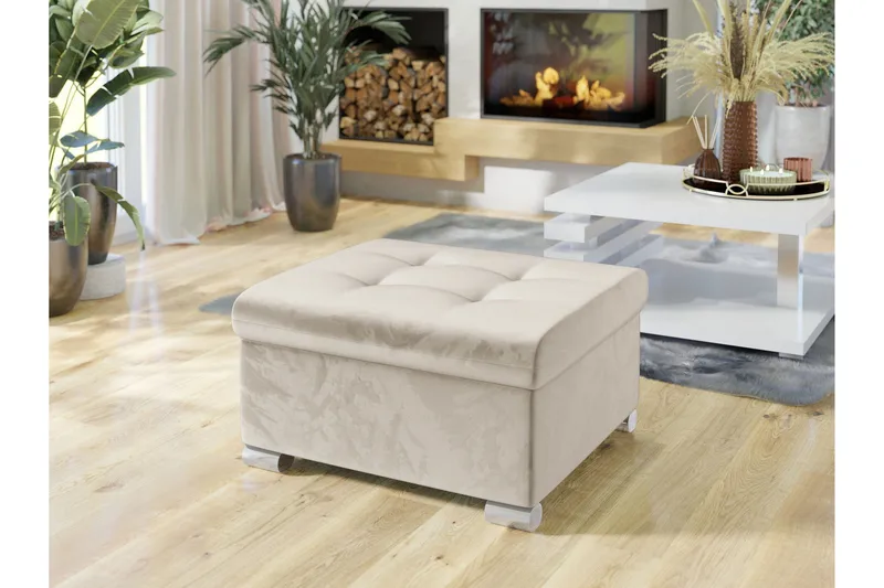 Dynir Rahi 68 cm - Beige - Huonekalut - Tuoli & nojatuoli - Jakkara & jalkarahi - Rahi