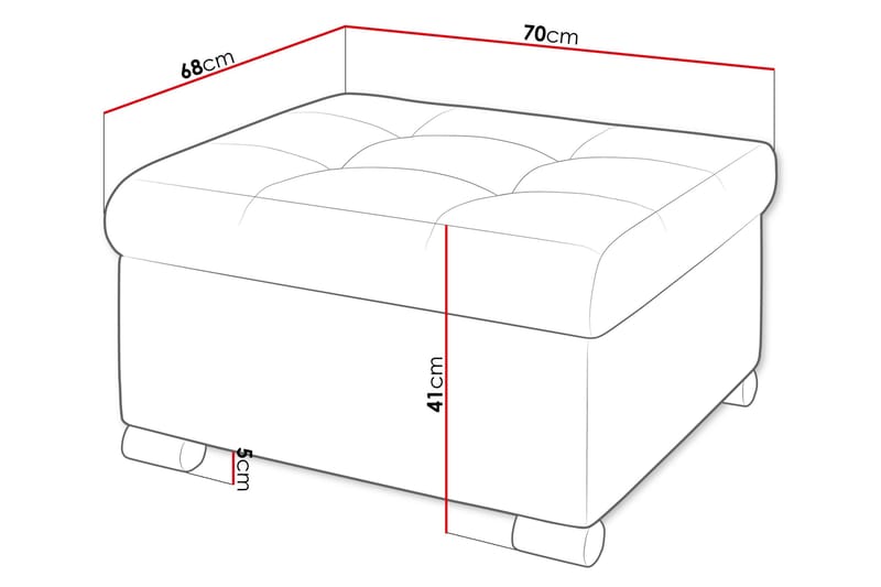Dynir Rahi 68 cm - Oranssi - Huonekalut - Tuoli & nojatuoli - Jakkara & jalkarahi - Rahi