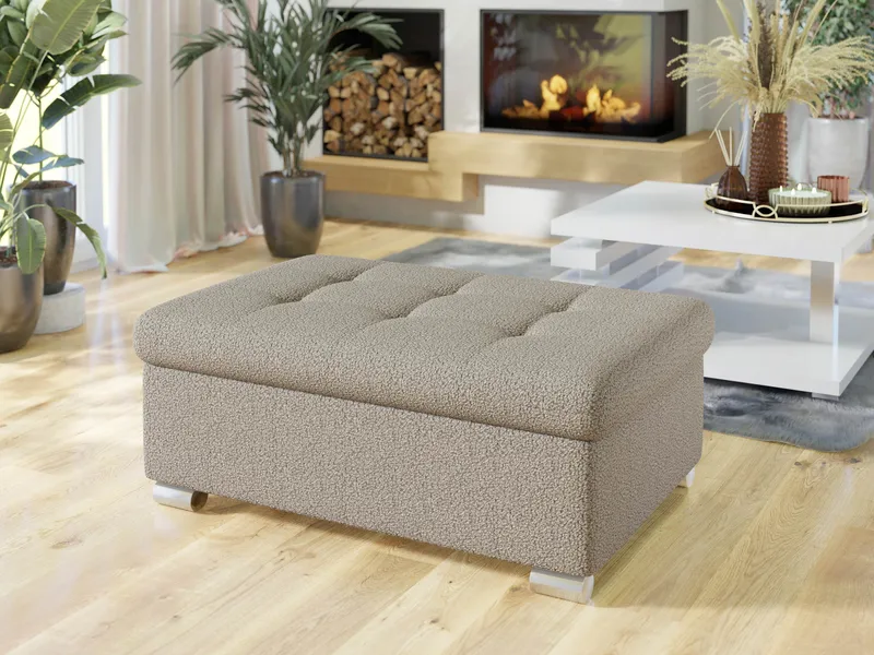 Dynir Rahi 96 cm - Beige - Huonekalut - Tuoli & nojatuoli - Jakkara & jalkarahi - Rahi