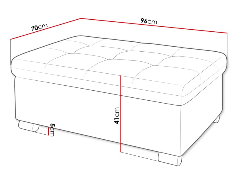 Dynir Rahi 96 cm - Rosa - Huonekalut - Tuoli & nojatuoli - Jakkara & jalkarahi - Rahi