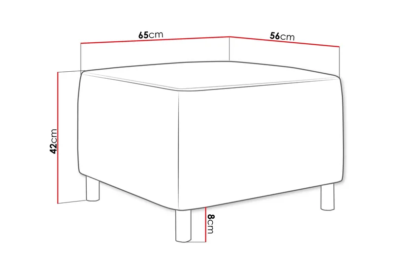 Eifion jalkatuoli 65 cm - Musta - Huonekalut - Tuoli & nojatuoli - Jakkara & jalkarahi - Rahi