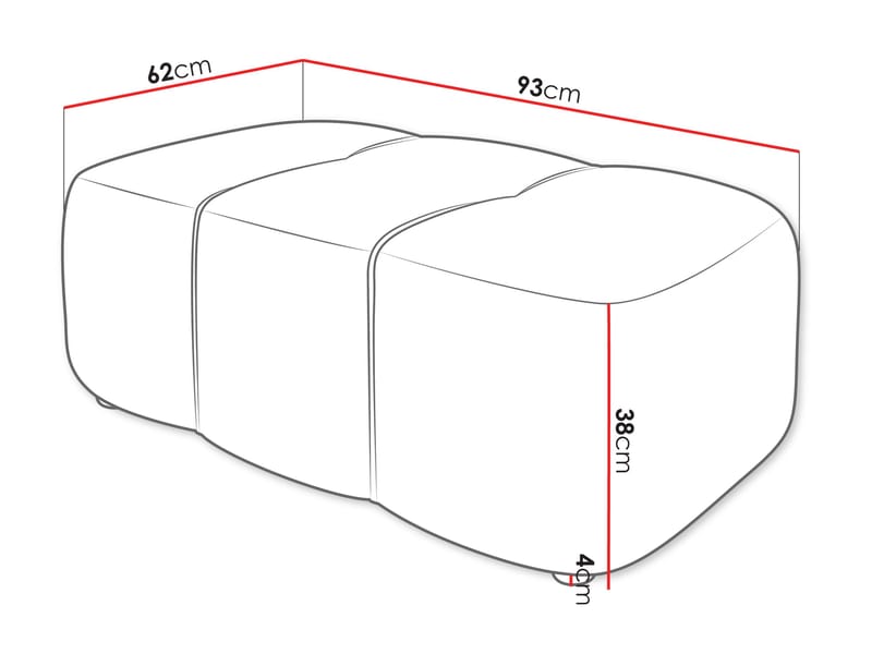 Flo Rahi 93 cm - Oranssi - Huonekalut - Tuoli & nojatuoli - Jakkara & jalkarahi - Rahi