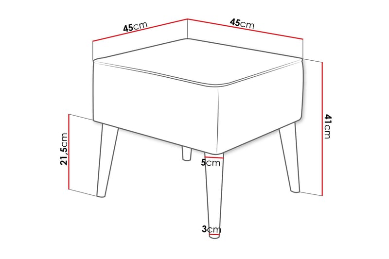 Gabi jalkatuoli 45 cm - Tummanharmaa - Huonekalut - Tuoli & nojatuoli - Jakkara & jalkarahi - Rahi