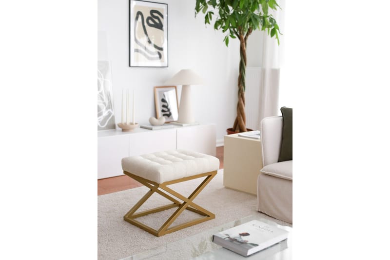 Garyn Rahipöytä 40 cm - Kermainen - Huonekalut - Tuoli & nojatuoli - Jakkara & jalkarahi - Säkkirahi