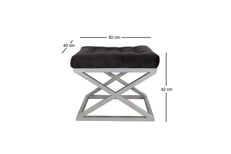 Gillie Rahipöytä 40 cm - Hopea/Musta - Huonekalut - Tuoli & nojatuoli - Jakkara & jalkarahi - Säkkirahi