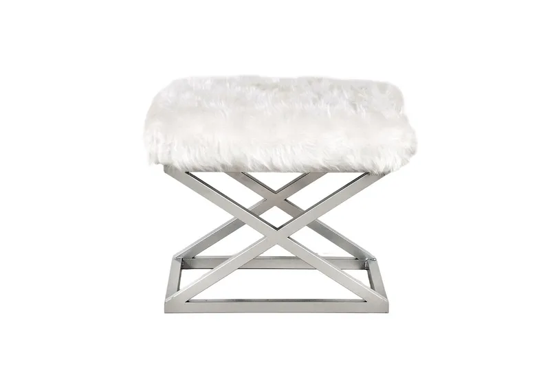 Gillie Rahipöytä 40 cm - Hopea/Valkoinen - Huonekalut - Tuoli & nojatuoli - Jakkara & jalkarahi - Säkkirahi