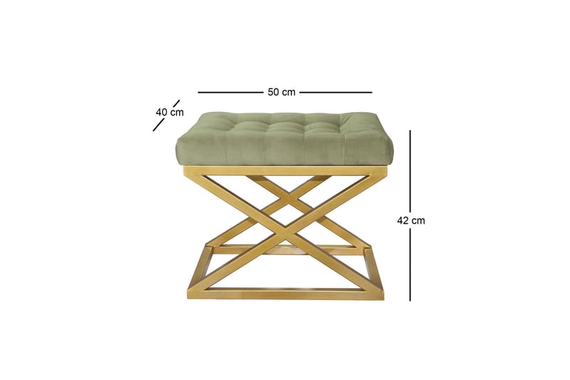 Gillie Rahipöytä 40 cm - Kulta/Vihreä - Huonekalut - Tuoli & nojatuoli - Jakkara & jalkarahi - Säkkirahi