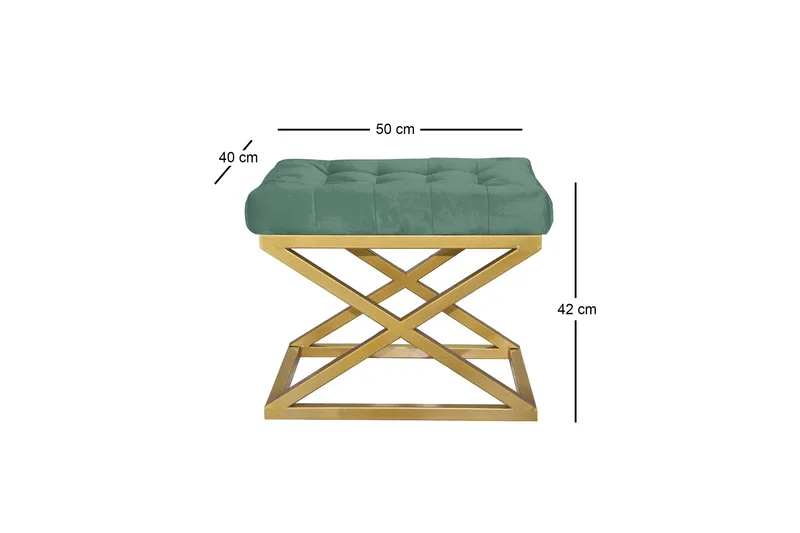 Gillie Rahipöytä 40 cm - Kulta/Vihreä - Huonekalut - Tuoli & nojatuoli - Jakkara & jalkarahi - Säkkirahi