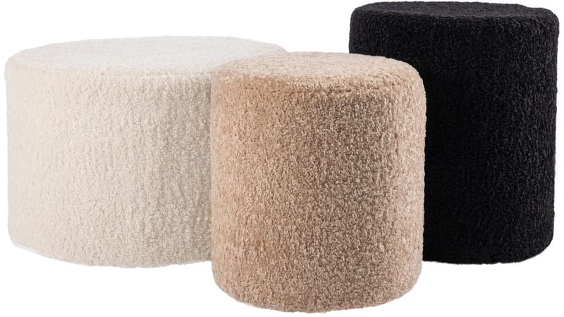 House Puff 35 cm Pyöreä Teddy - Beige - Huonekalut - Tuoli & nojatuoli - Jakkara & jalkarahi - Säkkirahi