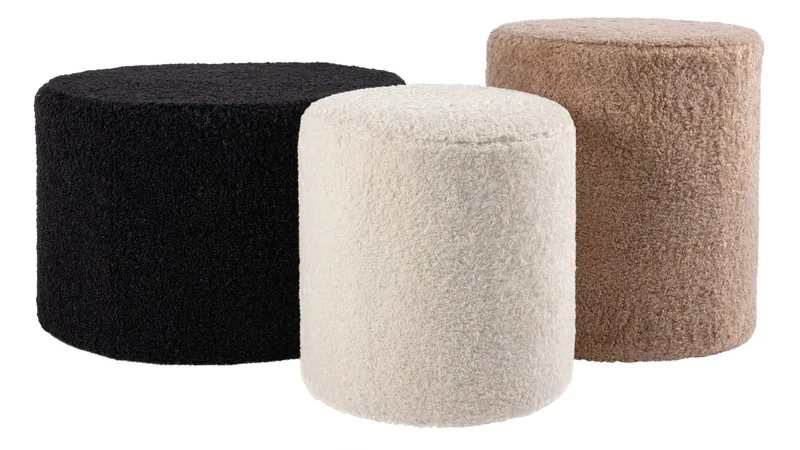 House Puff 35 cm pyöreä Teddy - Valkoinen - Huonekalut - Tuoli & nojatuoli - Jakkara & jalkarahi - Säkkirahi