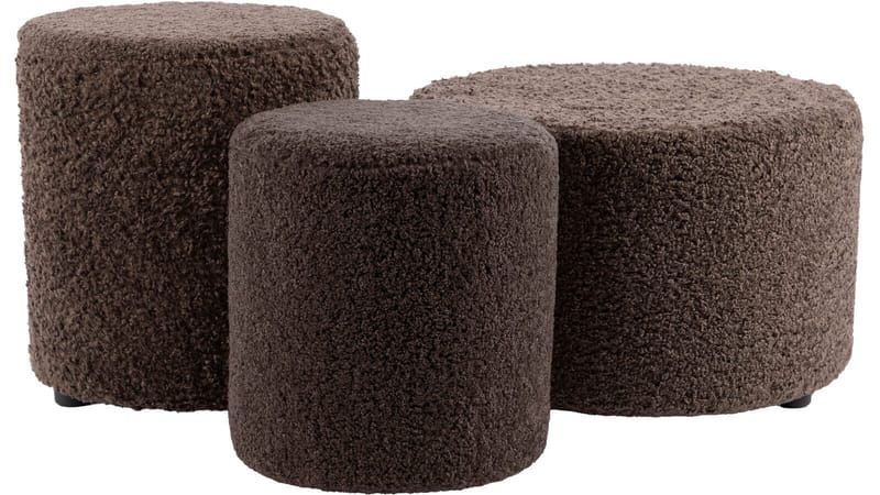 House Puff 40 cm Pyöreä Teddy - Ruskea - Huonekalut - Tuoli & nojatuoli - Jakkara & jalkarahi - Säkkirahi