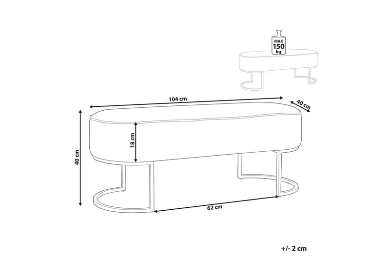 Istuimen penkki Milry Beige/Kulta - Beige/Kulta - Huonekalut - Tuoli & nojatuoli - Jakkara & jalkarahi - Rahi