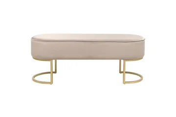 Istuimen penkki Milry Beige/Kulta - Beige/Kulta - Huonekalut - Tuoli & nojatuoli - Jakkara & jalkarahi - Rahi